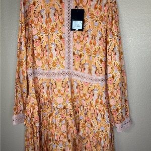 Layered With Love Floral Boho Long Sleeve Dress cottagecore tiered long sleeve